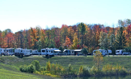 his is an aerail picture of the RV sites at Beaver Creek Resort in Gaylord, Michigan.