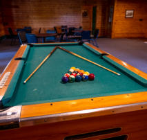 This is a picture of the pool table that guests can use at Beaver Creek Resort in Gaylord, MI