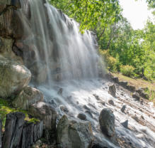 This is a picture of the waterfall on the putt putt course at Beaver Creek Resort in Gaylord, MI